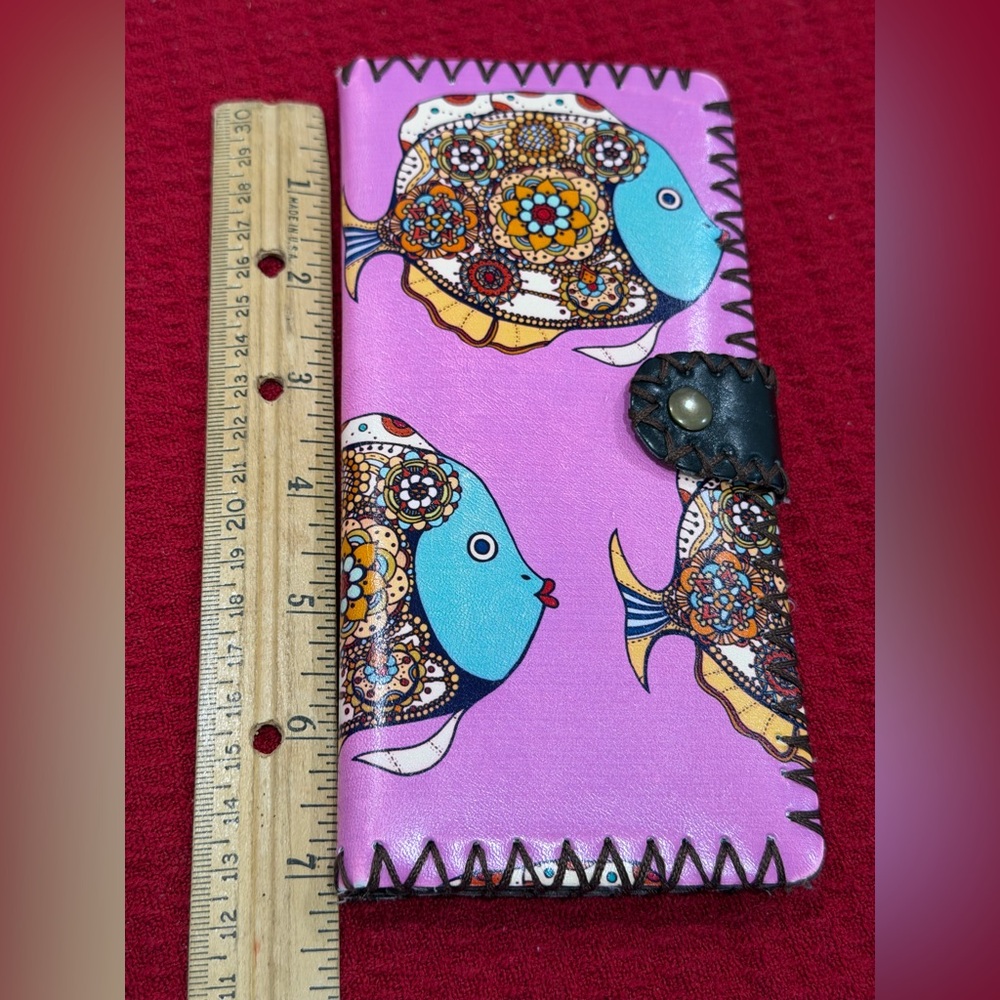 Colorful Fish Pattern Wallet handmade - Picture 5 of 6